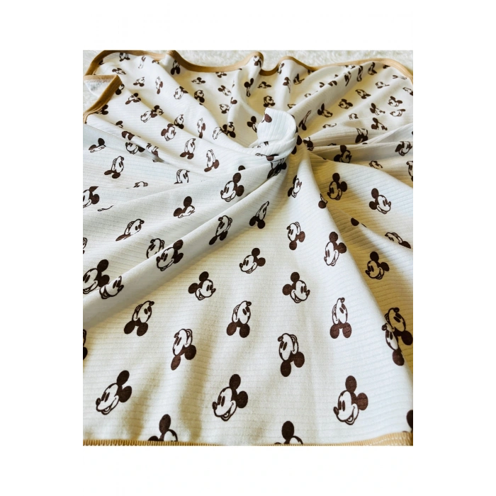 Fitilli Tek Katlı Mickey Mouse Bebek Kundak Battaniye