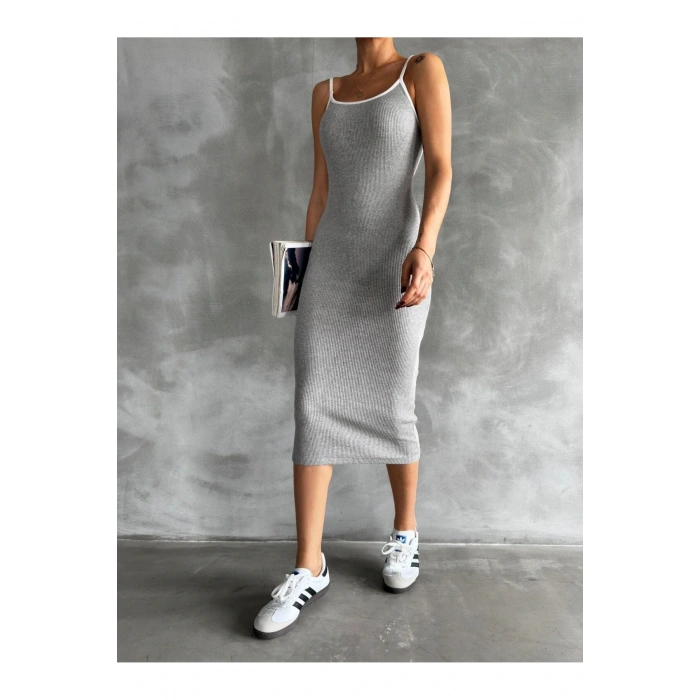 ASKILI KASKORSE YAZLIK UZUN ELBİSE