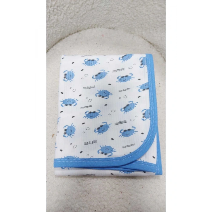 Fitilli Desenli Tek Katlı Bebek Kundak Battaniye