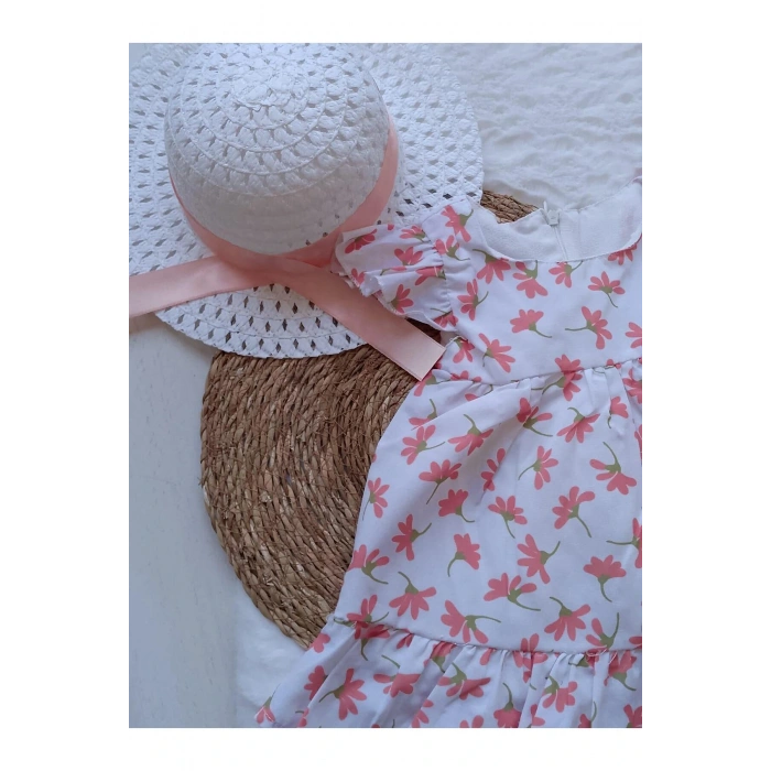 KIZ ÇOCUK DESENLİ ŞAPKALI ELBİSE