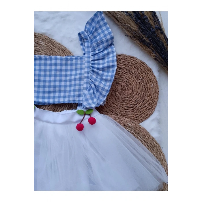 KIZ ÇOCUK CROP, TÜL ETEKLİ TAKIM