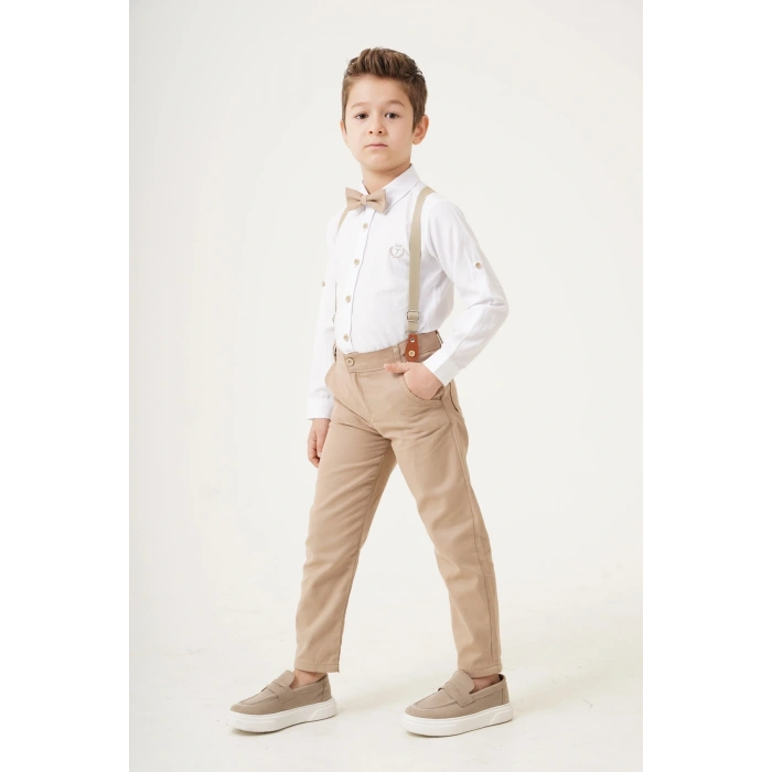 Erkek Çocuk/ Askılı Ve Papyonlu /gömlek Pantolon Takım