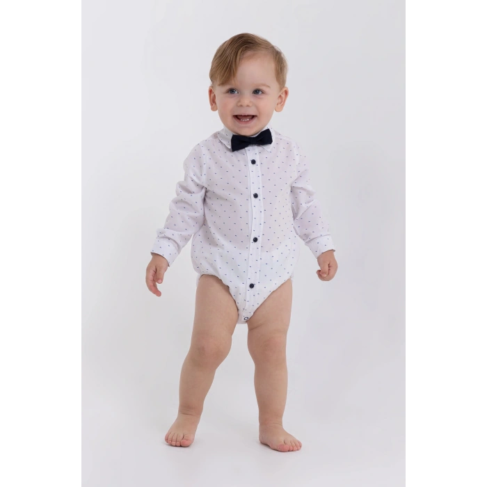 Yaprak Desenli Salopetli 4lü Erkek Çocuk Zıbın Takım