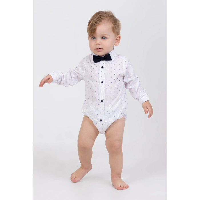 Yaprak Desenli Salopetli 4lü Erkek Çocuk Zıbın Takım