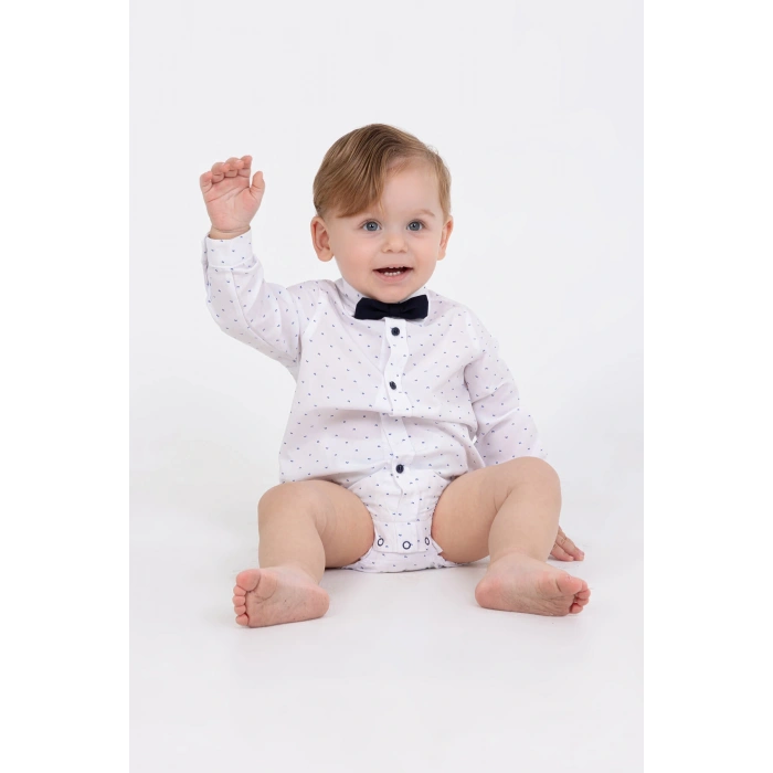 Yaprak Desenli Salopetli 4lü Erkek Çocuk Zıbın Takım