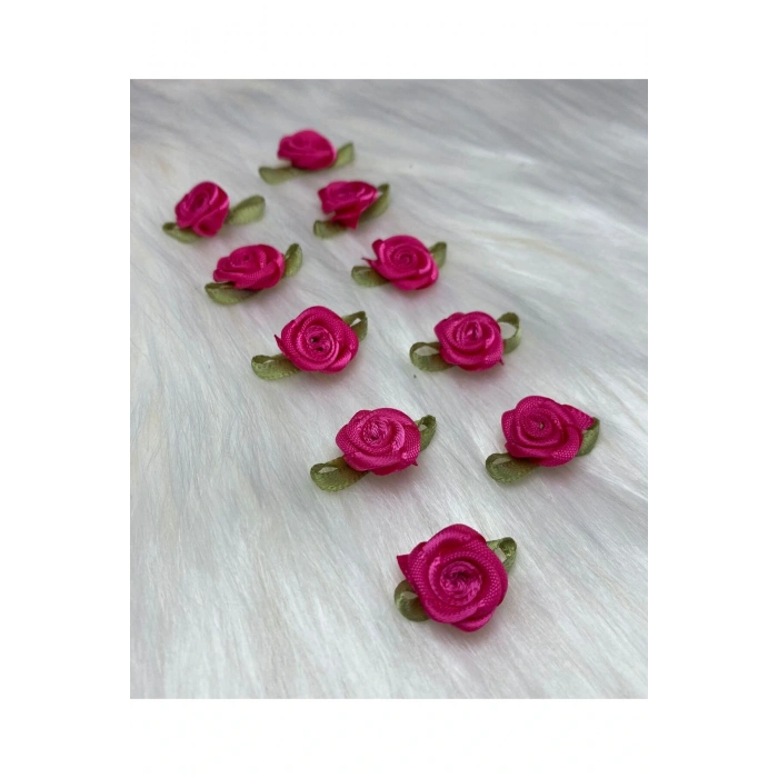 Mini Dekoratif Saten Kurdale Gül 6 Adet