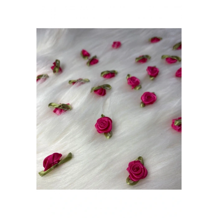 Mini Dekoratif Saten Kurdale Gül 6 Adet