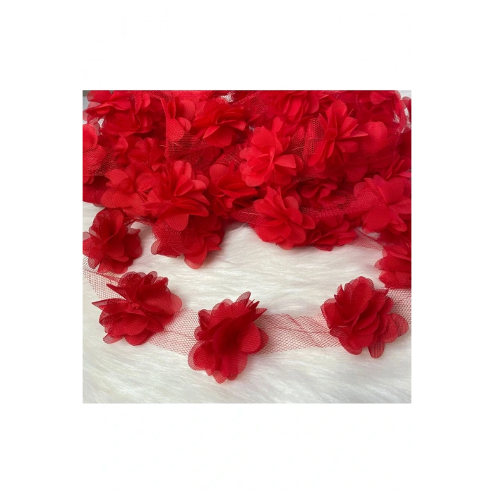 Lazer Kesim Şifon Çiçek 12 ADET