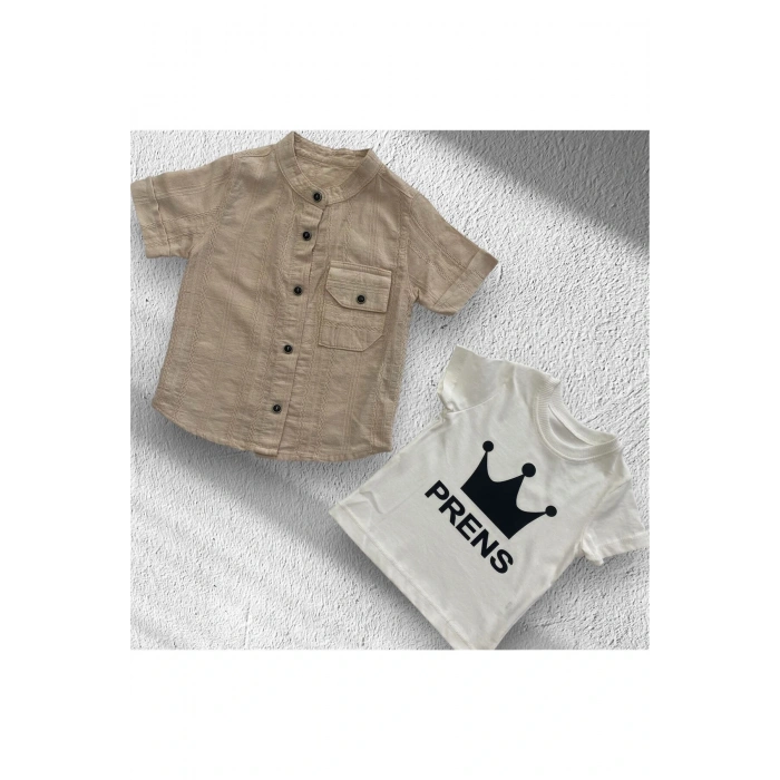 Erkek Çocuk Gömlek T-Shirt 2Lİ Takım