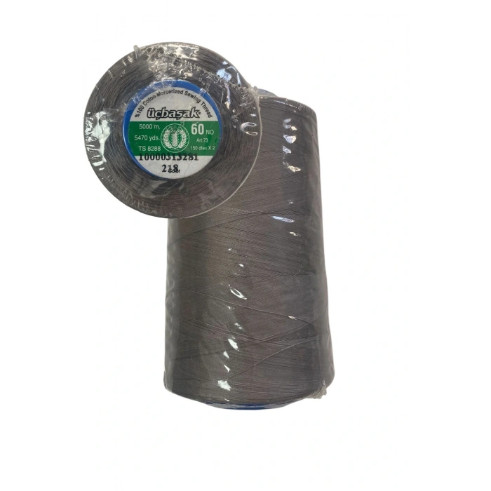 Üçbaşak Dikiş İpi 60No Merserize Pamuk İpliği 5000m 1 ADET