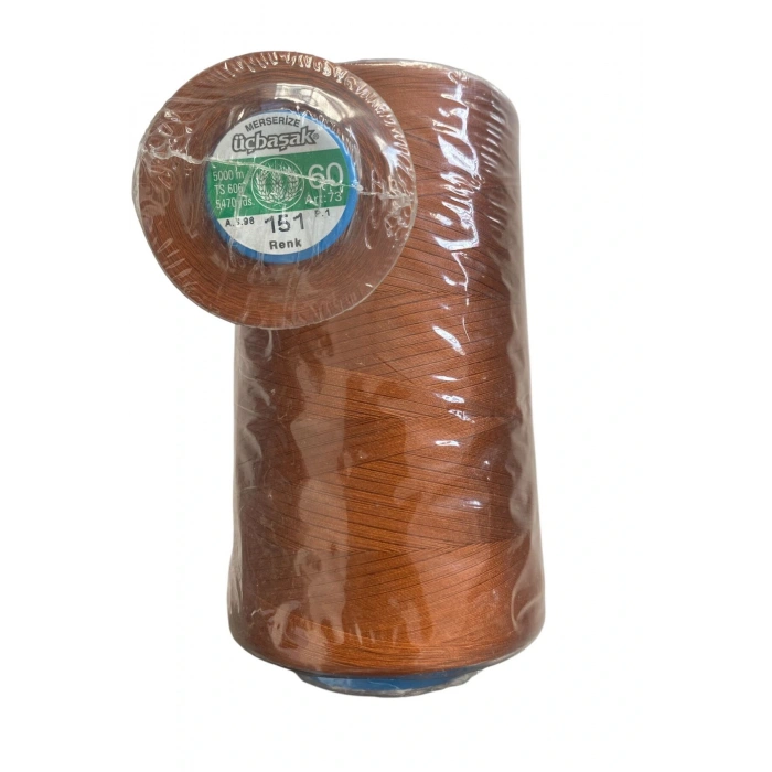 Üçbaşak Dikiş İpi 60No Merserize Pamuk İpliği 5000m 1 ADET