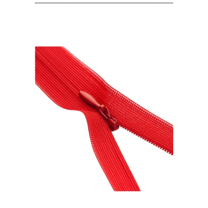 GİZLİ DİŞ FERMUAR 70CM - KIRMIZI - 5 ADET