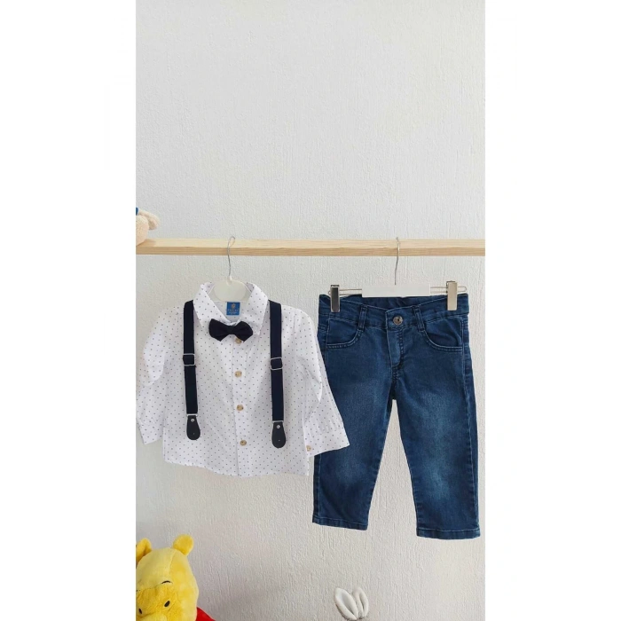 Erkek Çocuk Kot Pantolonlu Gömlek Takım