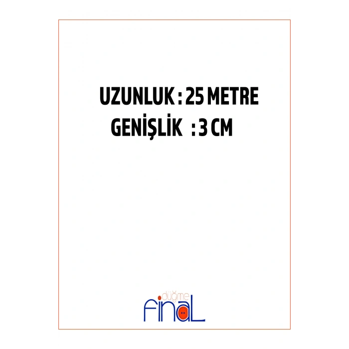 3 cm x 25 Metre Beyaz Geniş Yassı Lastik – Bel, Paça, Don ve Elastik Bant İçin