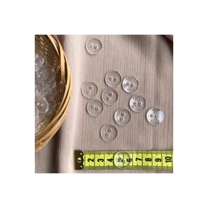 Şeffaf Düğme 28 Boy - 50 Adet ( Nevresim Düğmesi )