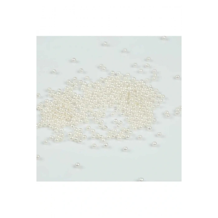 50gr 8mm Krem Renk Lüks / Lüx Kaplama Plastik Inci Boncuk , Takı Yapım Boncuğu (50gr,~200 Adet)