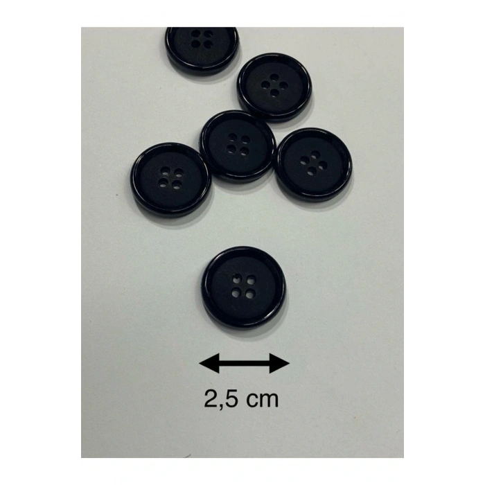 Trençkot Mont Düğmesi Italyan Düğme 20lı Set Siyah 2,5 Cm (M8926)