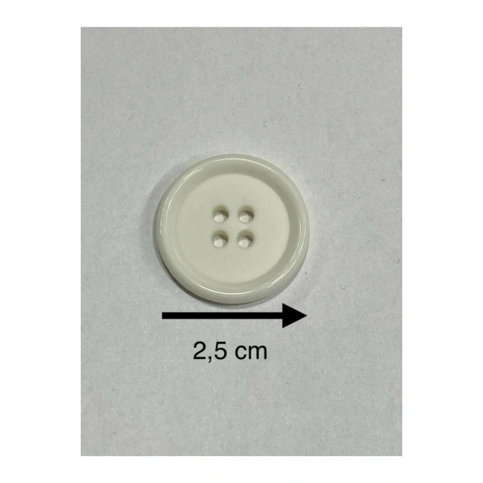 Trençkot Mont Düğmesi Italyan Düğme 20 Lı Set Beyaz 2,5 Cm (M8926)