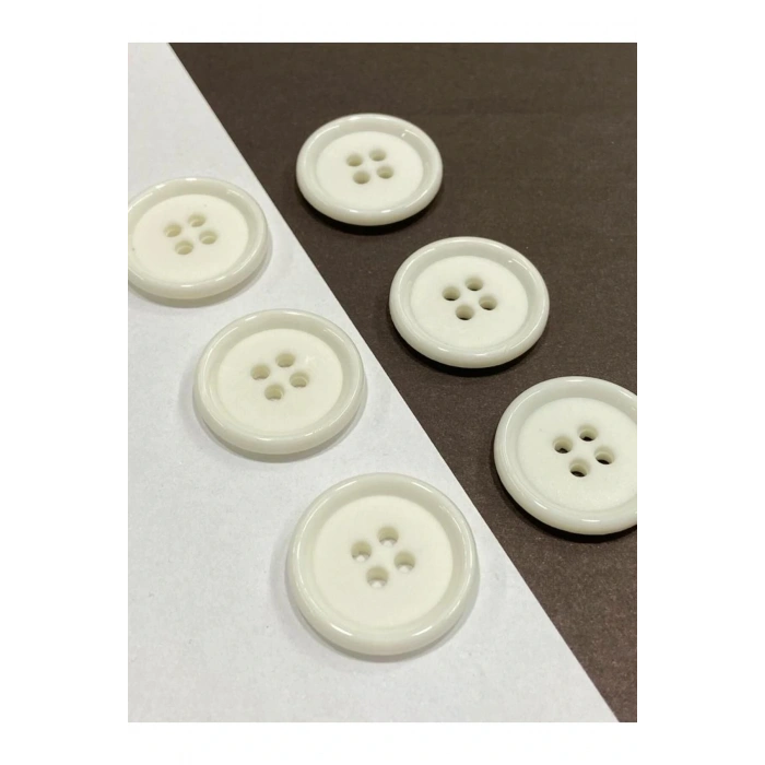 Trençkot Mont Düğmesi Italyan Düğme 20 Lı Set Beyaz 2,5 Cm (M8926)