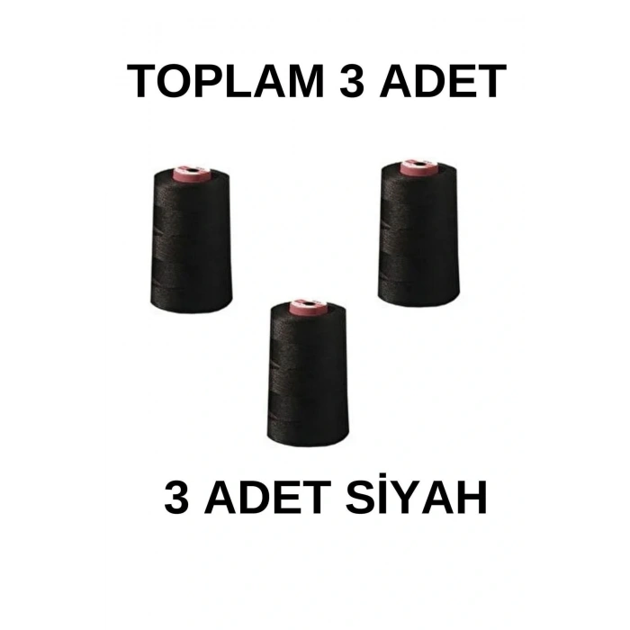Overlok Ipliği Ev Tipi(3 AD. SİYAH)