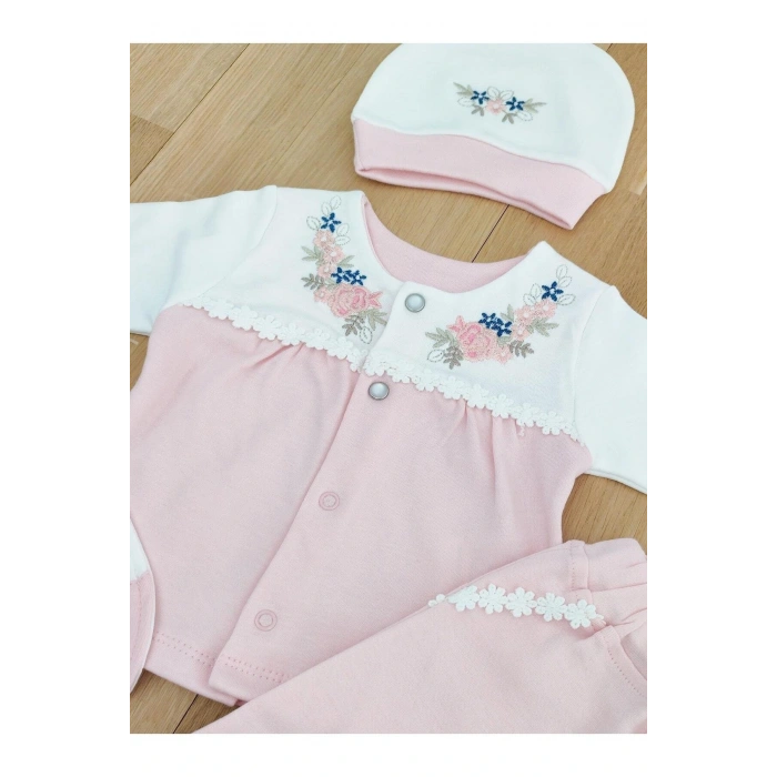 Kız Bebek Organik Natural Somon 5 Li Hastane Çıkışı