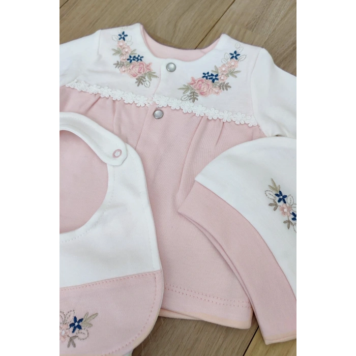 Kız Bebek Organik Natural Somon 5 Li Hastane Çıkışı