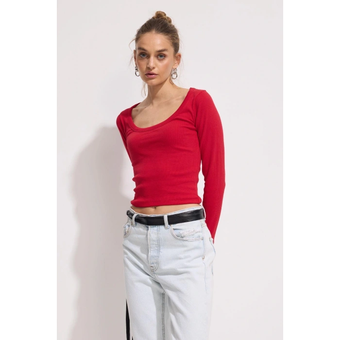 Yuvarlak Yaka Fitilli Üst