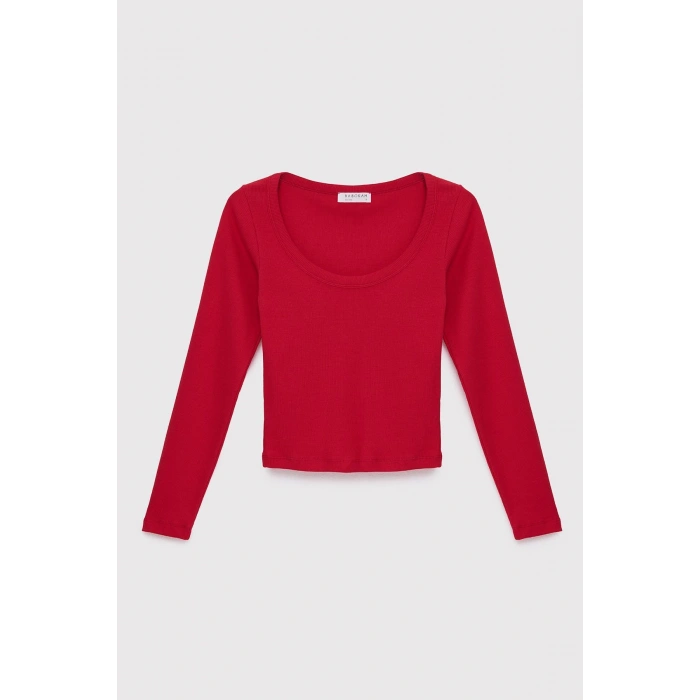 Yuvarlak Yaka Fitilli Üst