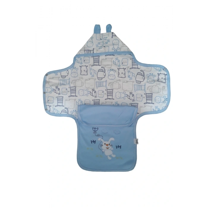 Erkek Bebek Için Kapüşonlu Penye Kundak Battaniye