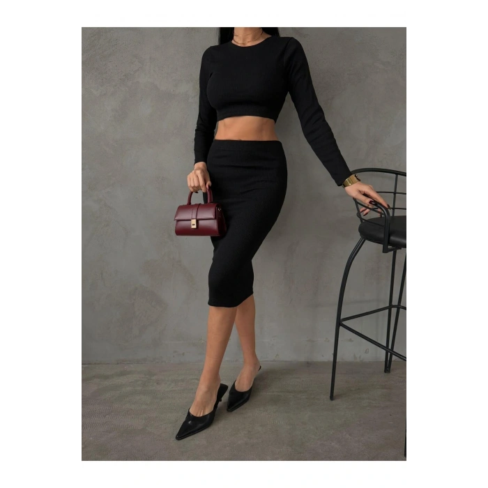 Fitilli midi boy etek