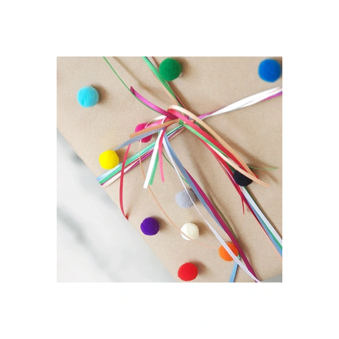 Peluş Ponpon, 1.5 Cm 200 Adet Siyah