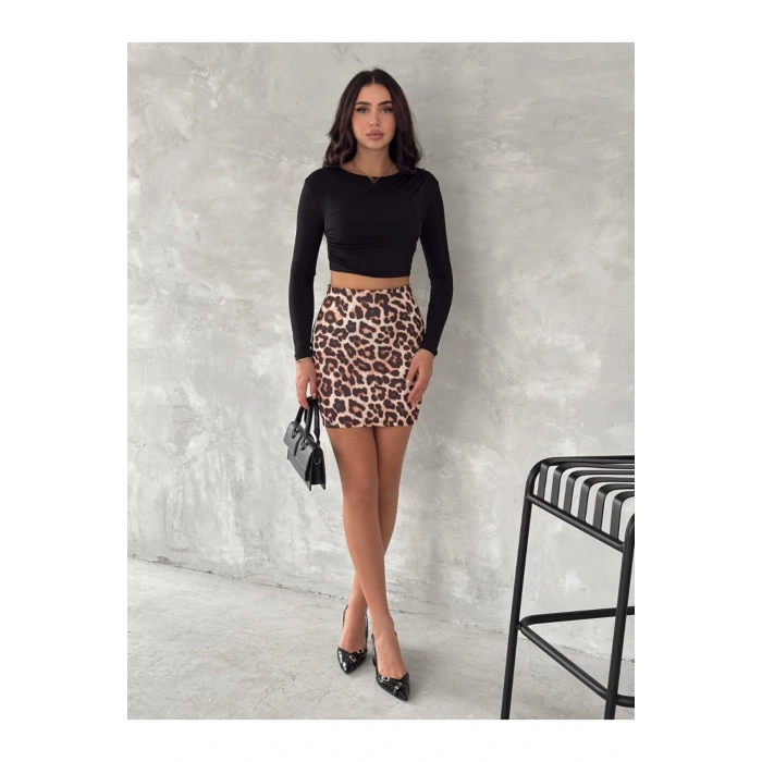 KADIN LEOPAR DESEN ETEK