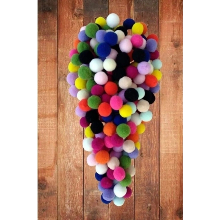 Peluş Ponpon 2cm Renkli 100 Adet