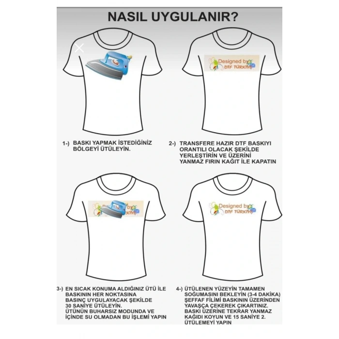 DTF Baskı Arma Yama Etiket, Ütü ile Yapışan Tişört Tekstil Transfer Baskı