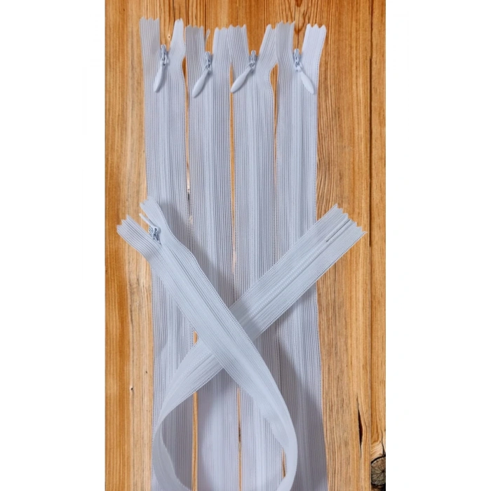 40 cm 5 Adet Gizli Fermuar BEYAZ