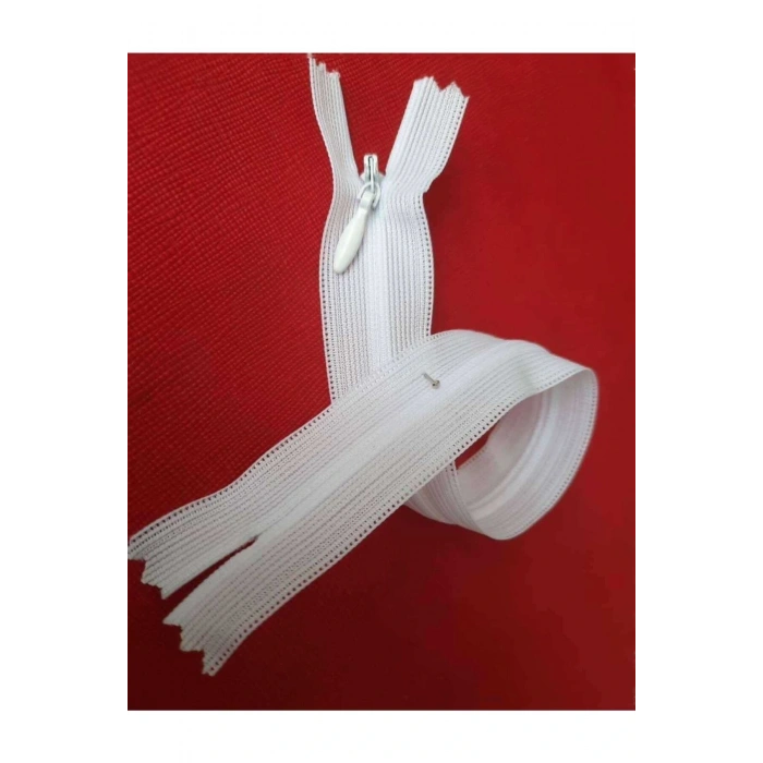 Beyaz Gizli Fermuar 50 Cm 5 Adet