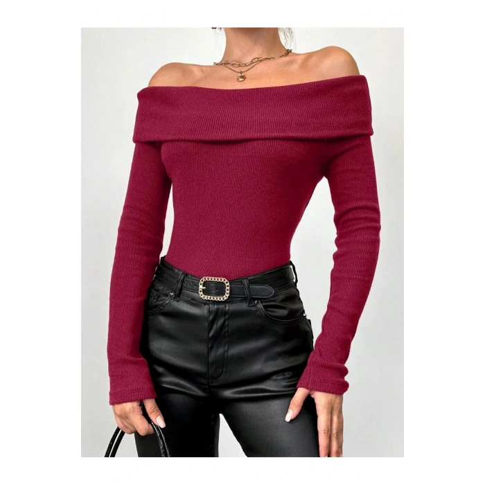 Kadın Madonna Yaka Kazak