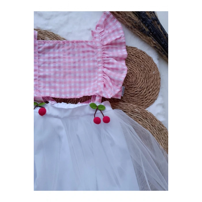 KIZ ÇOCUK CROP, TÜL ETEKLİ TAKIM