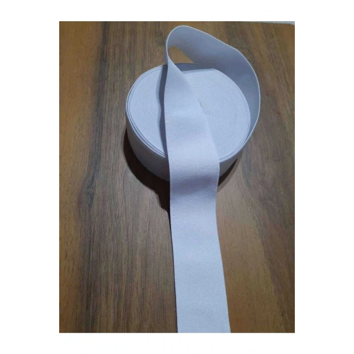 Beyaz 3 Cm Paça, Bel Ve Don Lastiği 1 Paket 5 Metre