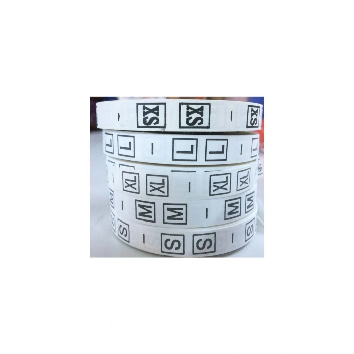 Beyaz Renk Bez Beden Dikme Etiketi Xs-s-m-l-xl 5 Rulo