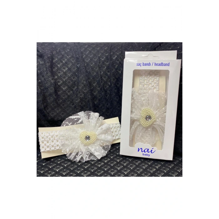 Bebek Bandana 0-24 Ay İşlemeli Dantelli Tasarım