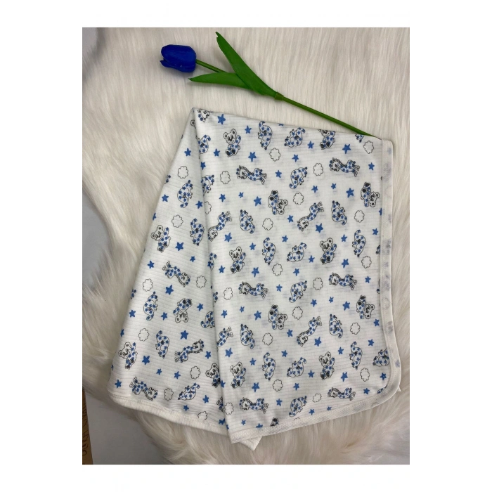 Fitilli Desenli Tek Katlı Bebek Battaniyesi