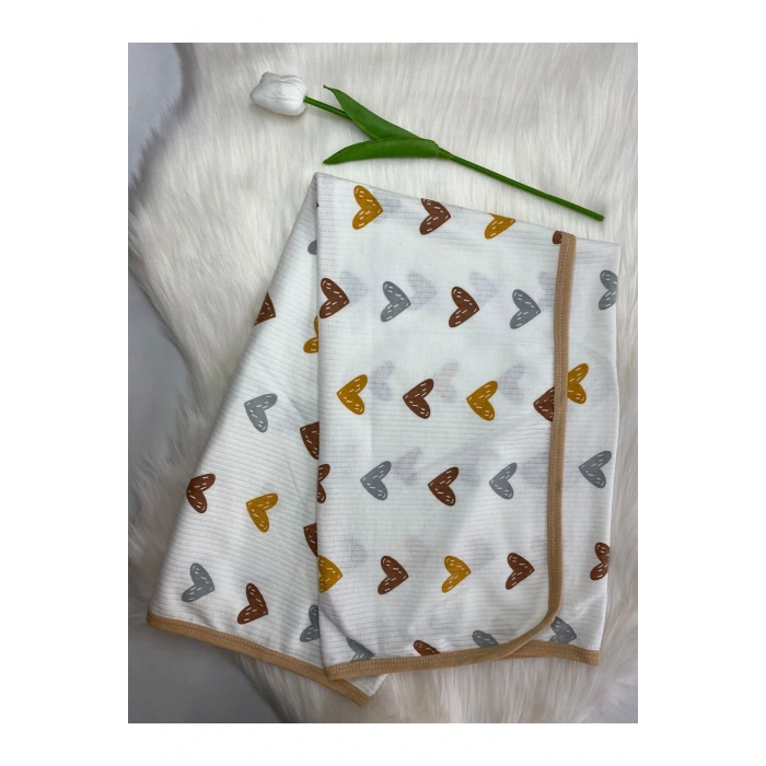 Fitilli Desenli Tek Katlı Bebek Battaniyesi