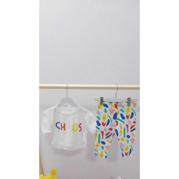 Kız Çocuk Pamuk Taylı Takım - Beyaz