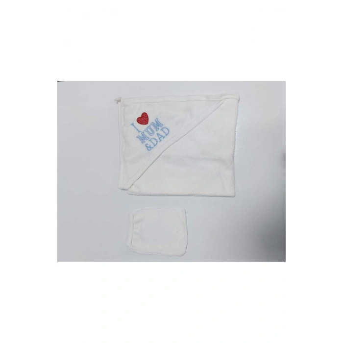 Bebek Havlu Kundak %100 Pamuk- Bebek Banyo Havlusu 75x75cm MUM DAD Desenli Kundak
