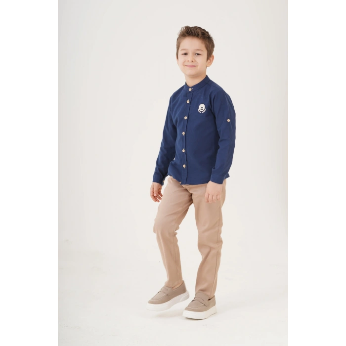 erkek çocuk /katlanır kol /hakim yaka /gömlekli takım/ kemerli hakim yaka gömlekli takım