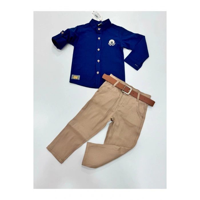 erkek çocuk /katlanır kol /hakim yaka /gömlekli takım/ kemerli hakim yaka gömlekli takım