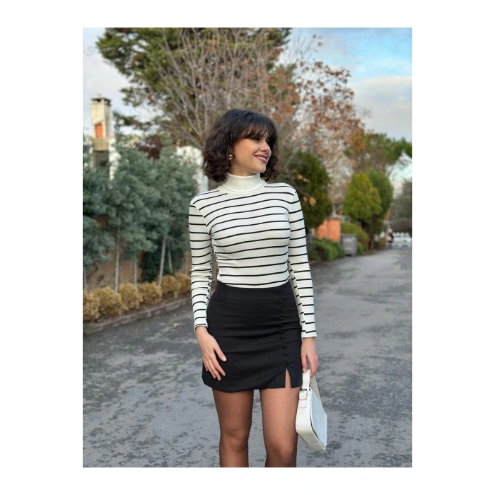 Kadın Crop Boğazlı Kazak