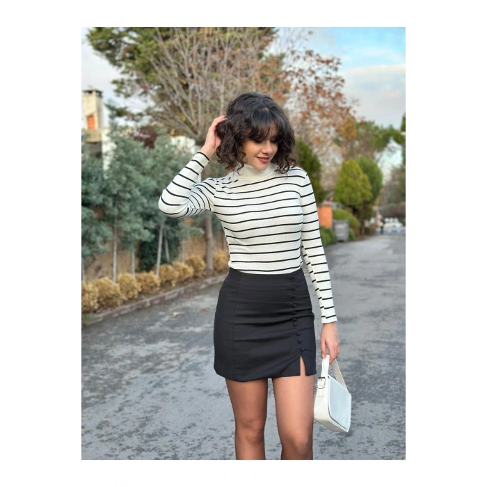 Kadın Crop Boğazlı Kazak