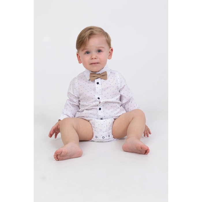 Yaprak Desenli Salopetli 4lü Erkek Çocuk Zıbın Takım